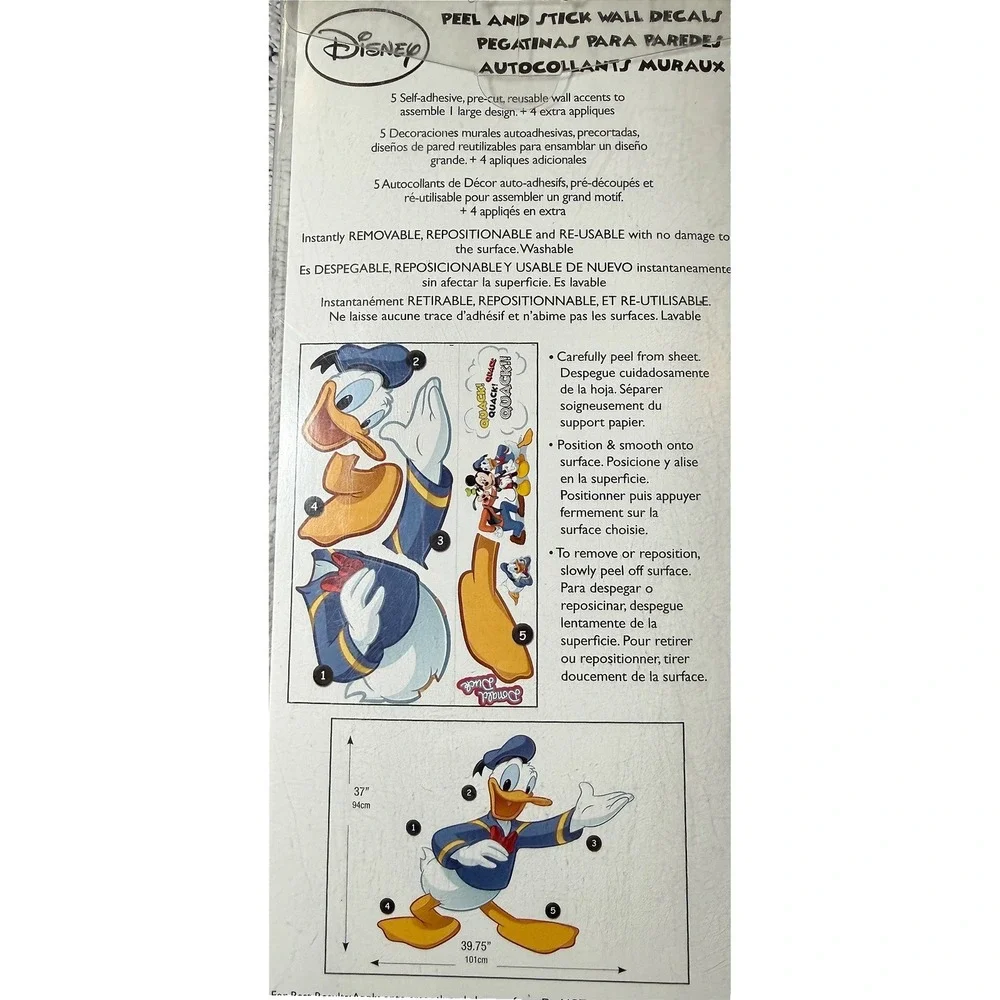 Disney Donald Duck Giant Peel and Stick Wall‎ Decal RMK1512GM 37x40 New